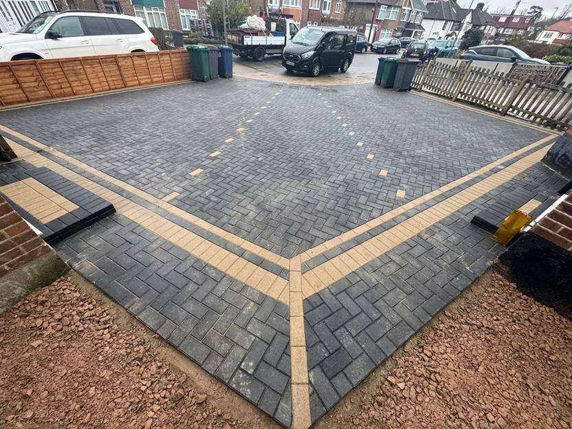 Herringbone driveway